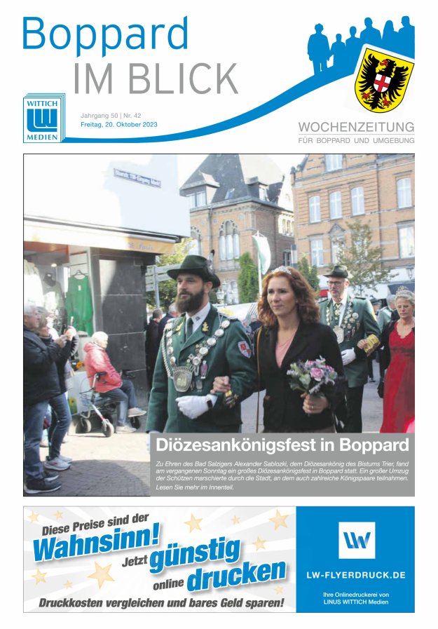 Boppard im Blick - Heimatzeitung für die Stadt Boppard Titelblatt 42/2023