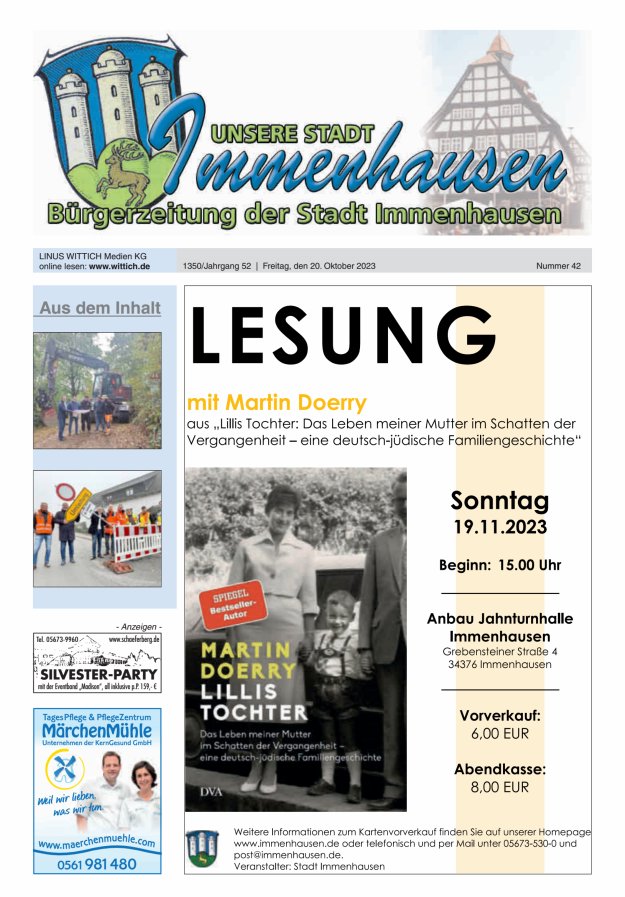Unsere Stadt Immenhausen Titelblatt 42/2023