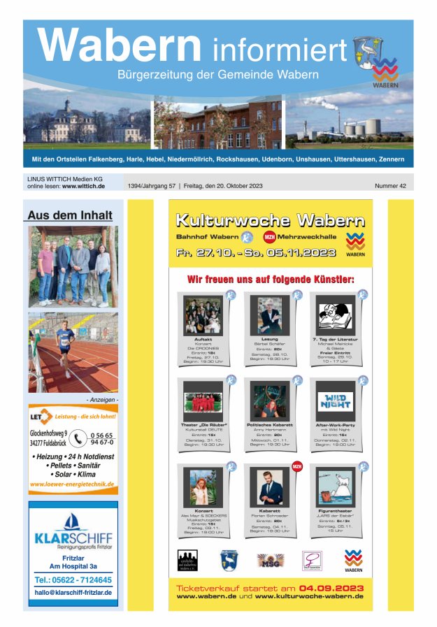 Wabern informiert Titelblatt 42/2023