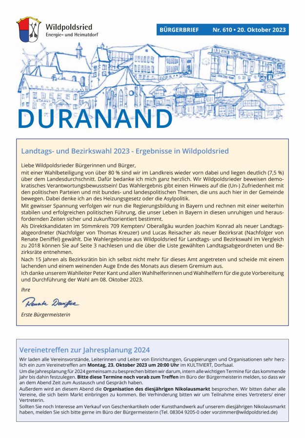 Wildpoldsrieder Duranand Titelblatt 610/2023