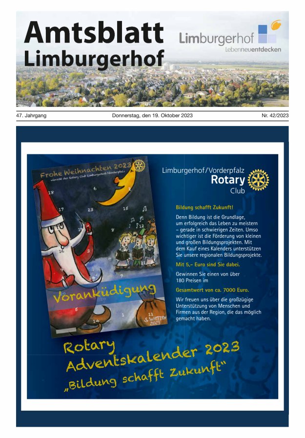 Amtsblatt Limburgerhof Titelblatt 42/2023
