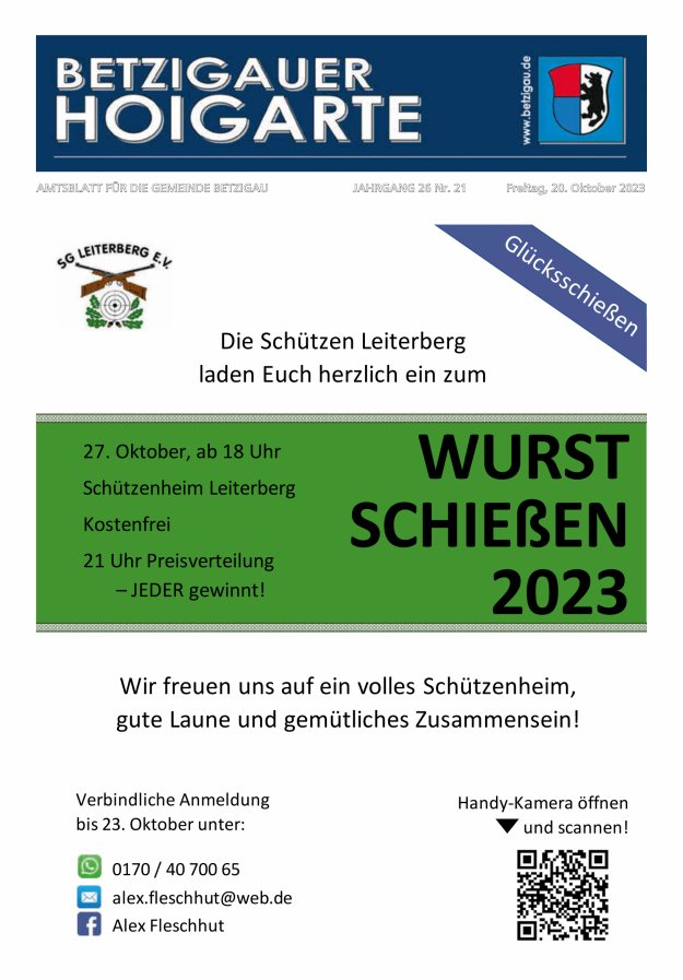Betzigauer Hoigarte Amtsblatt der Gemeinde Betzigau Titelblatt 21/2023