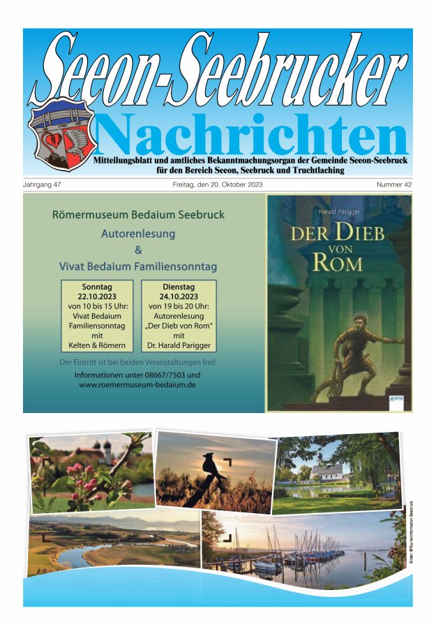 Seeon-Seebrucker Nachrichten Titelblatt 42/2023