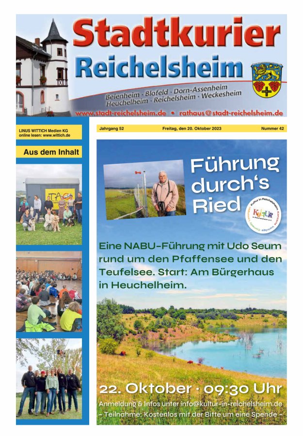 Stadtkurier Reichelsheim Titelblatt 42/2023