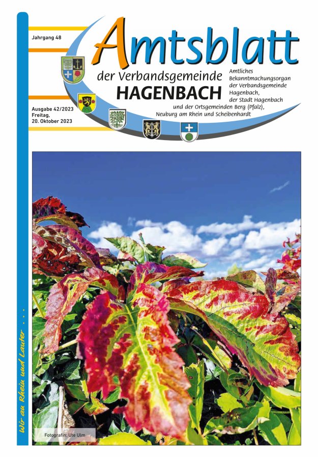 Amtsblatt der VG Hagenbach Titelblatt 42/2023
