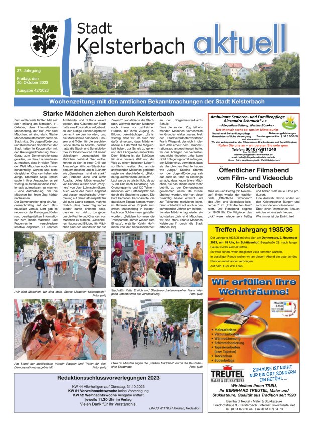 Kelsterbach aktuell Titelblatt 42/2023