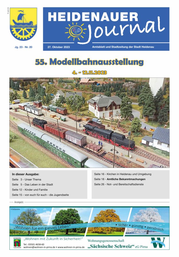 Heidenauer Journal - Amtsblatt und Stadtzeitung der Stadt Heidenau Titelblatt 20/2023