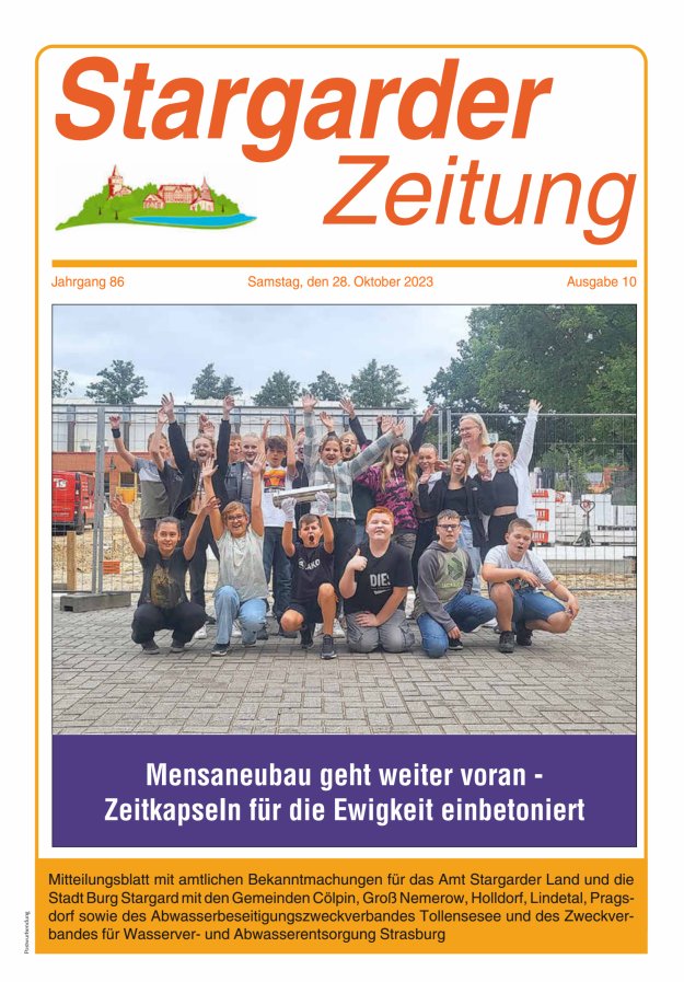 Stargarder Zeitung Titelblatt 10/2023