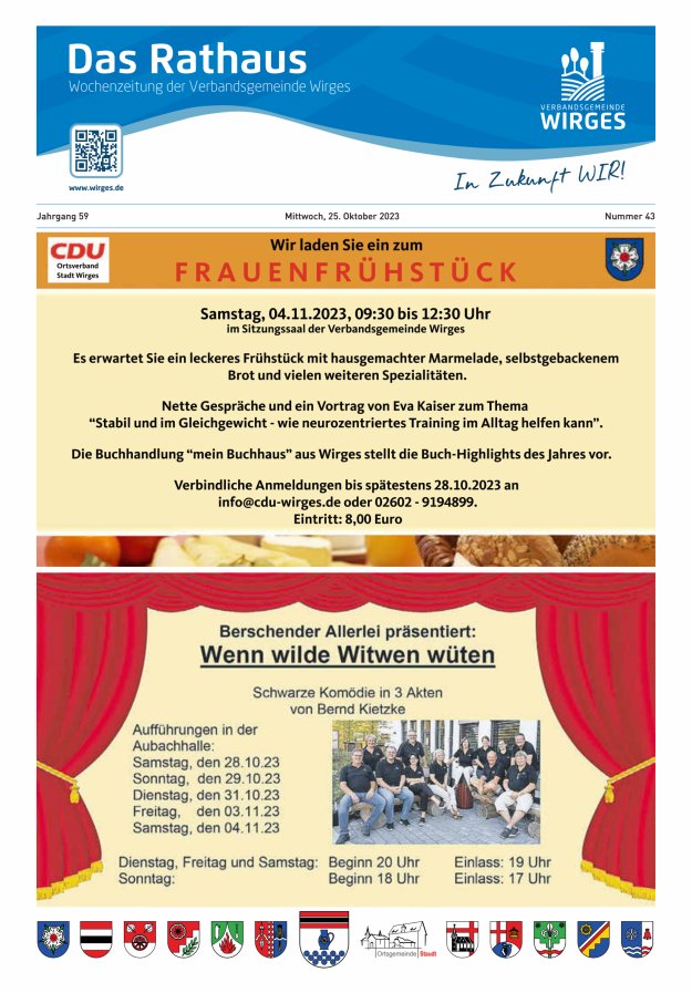 Das Rathaus - Informationen für die Bürger in der VG Wirges Titelblatt 43/2023