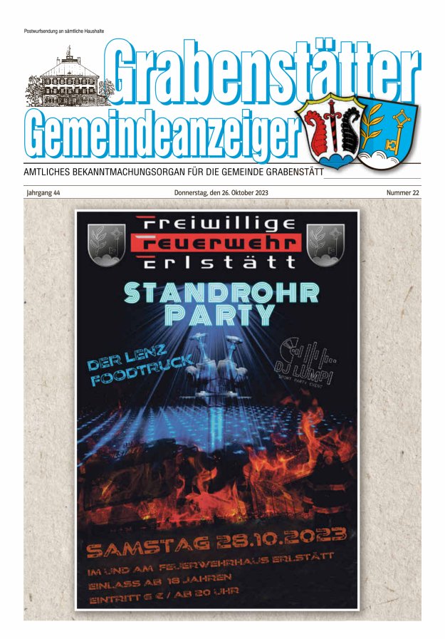 Grabenstätter Gemeindeanzeiger Titelblatt 22/2023