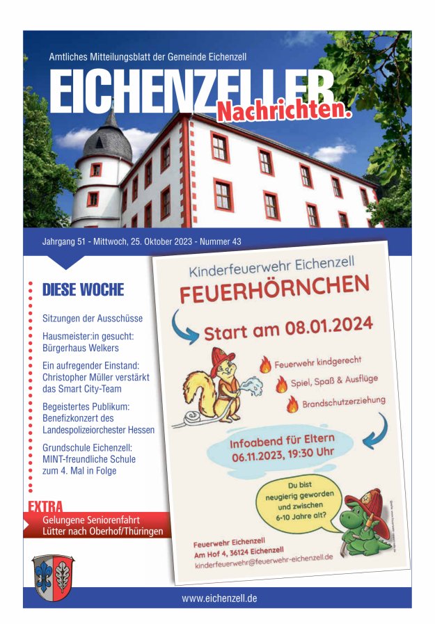 Amtliches Mitteilungsblatt der Gemeinde Eichenzell Titelblatt 43/2023