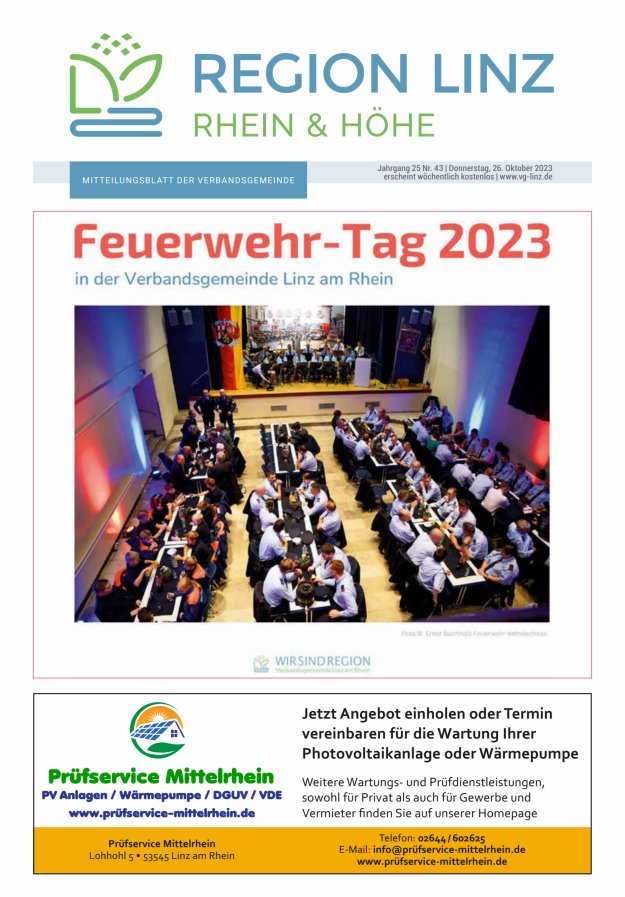 Unsere Verbandsgemeinde Linz am Rhein Titelblatt 43/2023