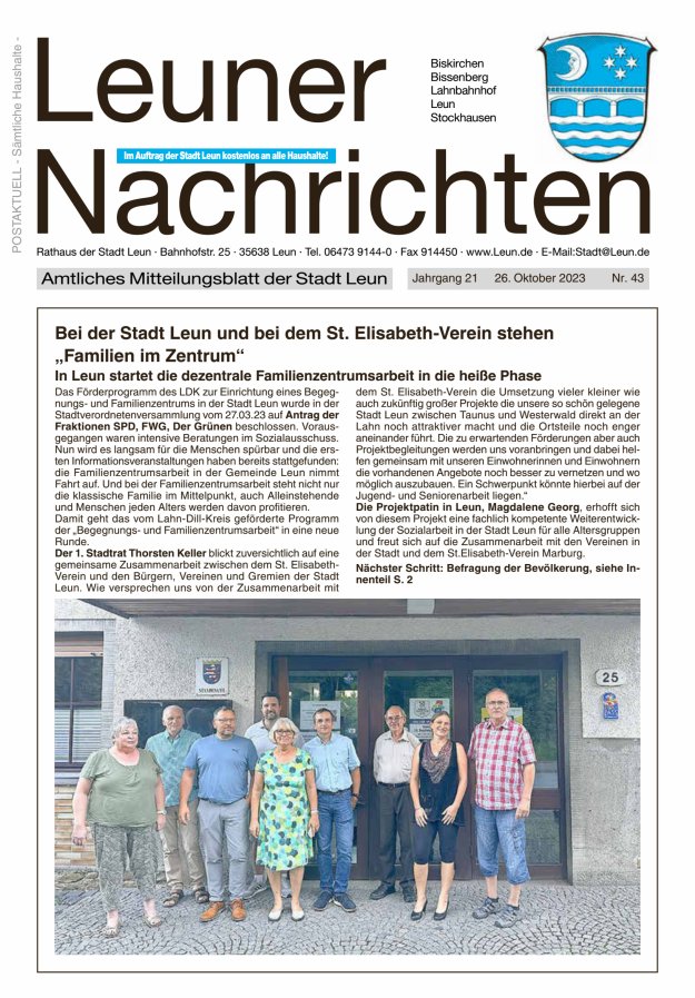 Leuner Nachrichten Titelblatt 43/2023