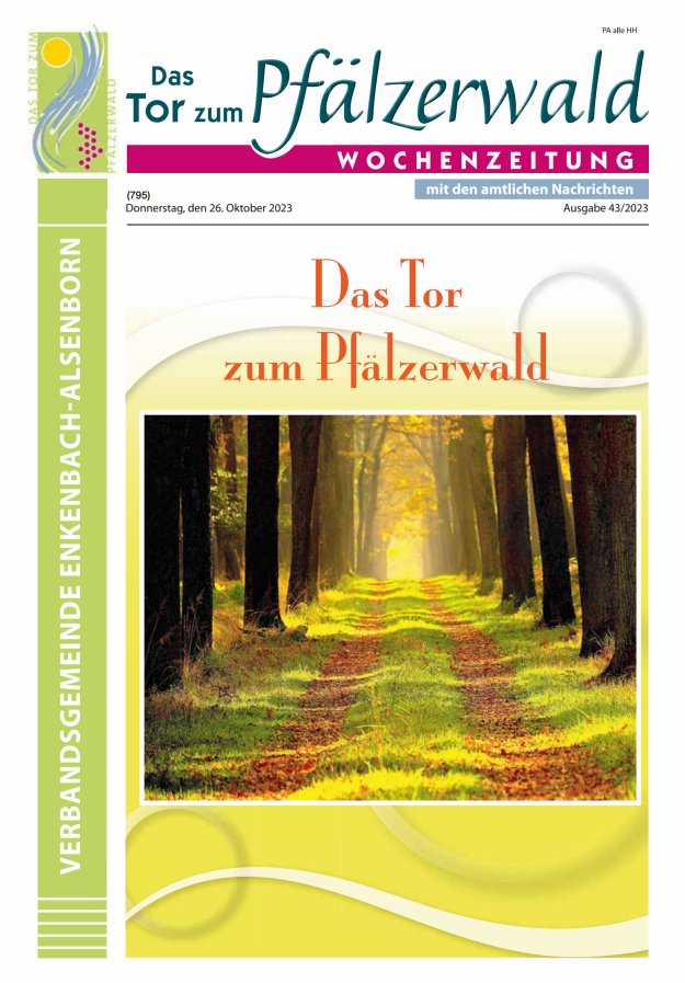 Das Tor zum Pfälzer Wald - VG Enkenbach-Alsenborn Titelblatt 43/2023