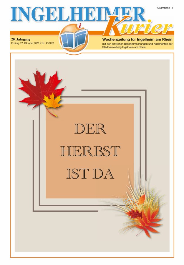 Ingelheimer Kurier Titelblatt 43/2023