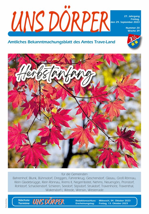 Uns Dörper Titelblatt 20/2023