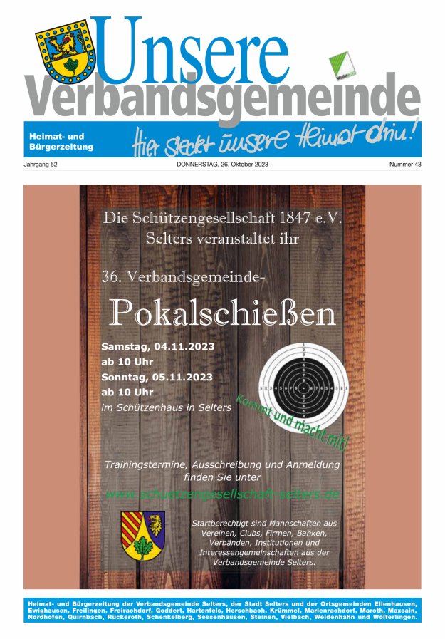 Unsere Verbandsgemeinde Selters Ww Titelblatt 43/2023