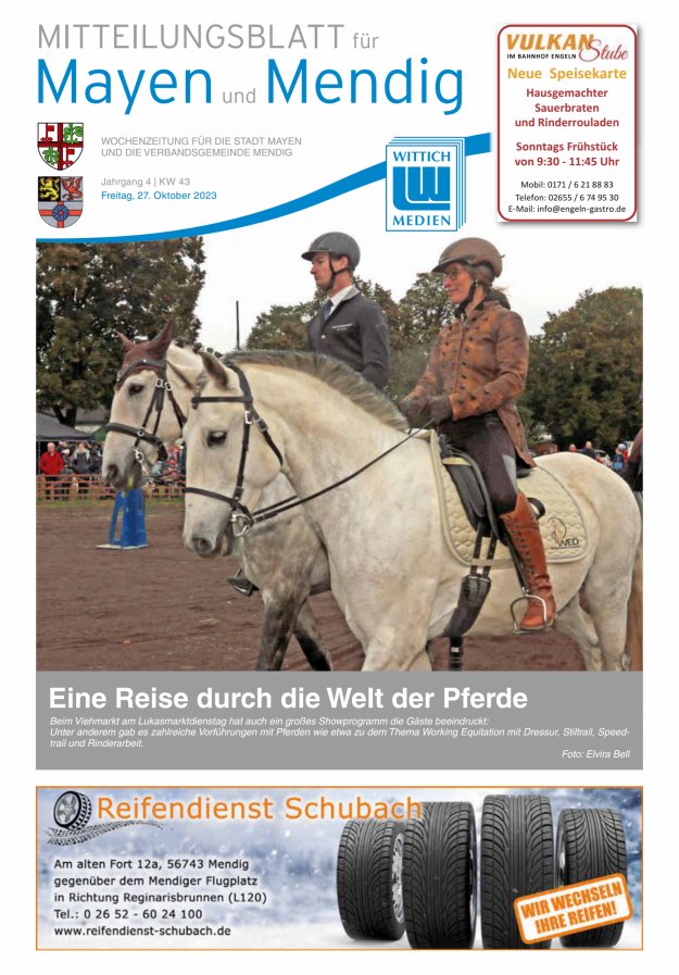Mitteilungsblatt für Mayen und Mendig Titelblatt 43/2023