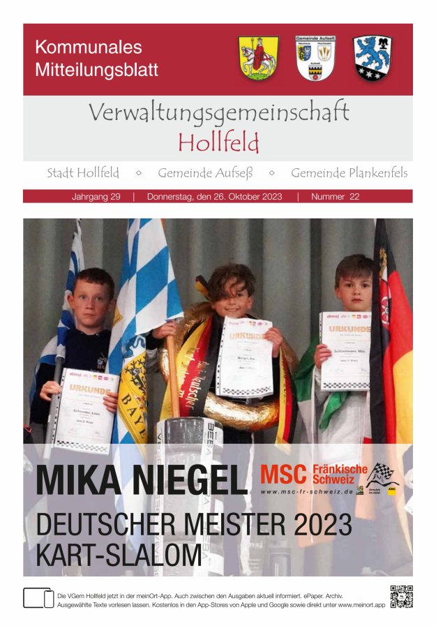 MB der Verwaltungsgemeinschaft Hollfeld  Titelblatt 22/2023