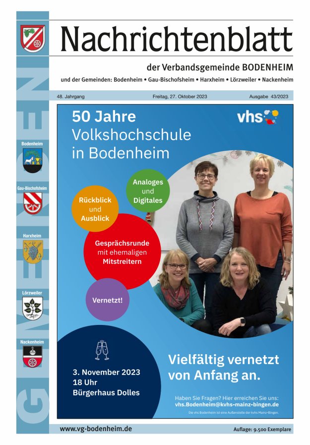 Nachrichtenblatt der VG Bodenheim              Titelblatt 43/2023