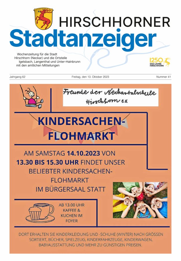 Hirschhorner Stadtanzeiger Titelblatt 41/2023