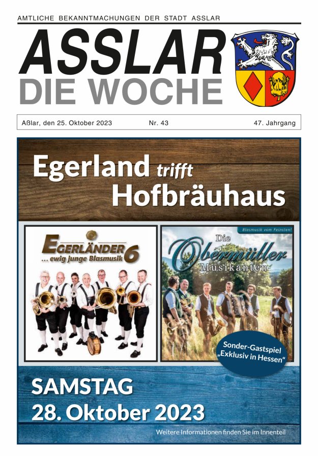 Asslar - Die Woche Titelblatt 43/2023