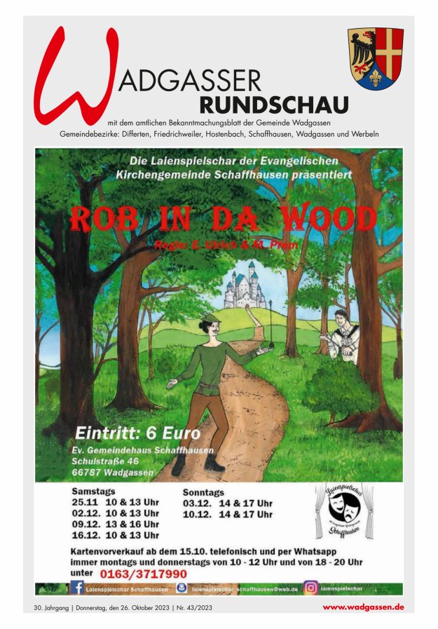 Wadgasser Rundschau Titelblatt 43/2023