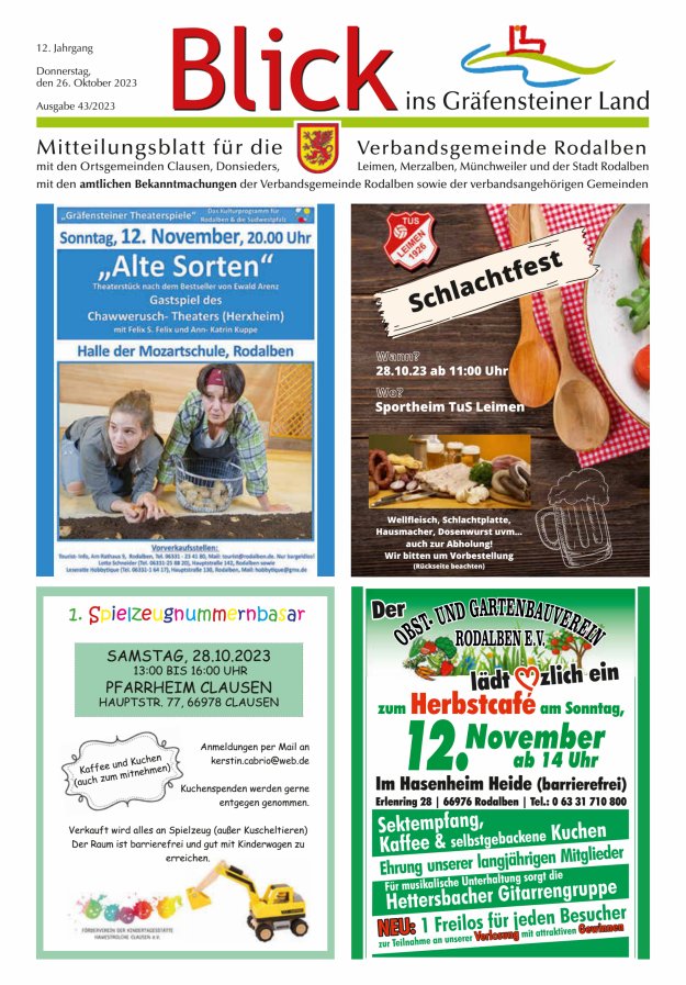Blick ins Gräfensteiner Land VG Rodalben Titelblatt 43/2023