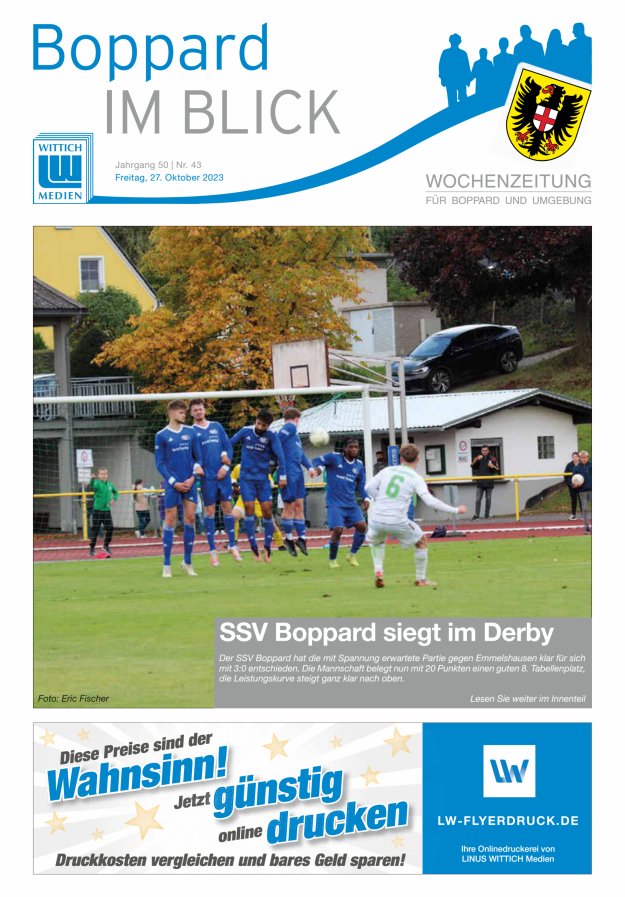 Boppard im Blick - Heimatzeitung für die Stadt Boppard Titelblatt 43/2023