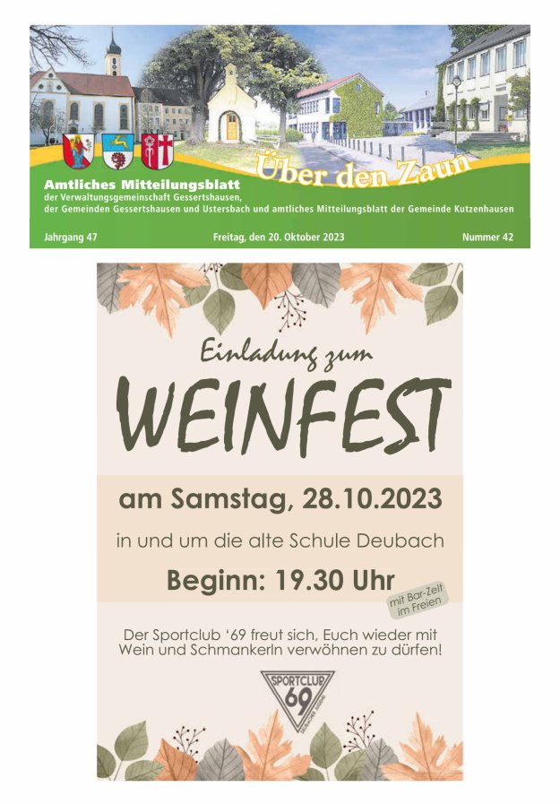 Über den Zaun Titelblatt 42/2023