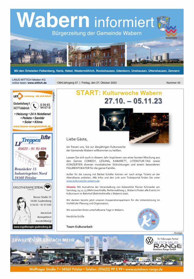 Wabern informiert Titelblatt 43/2023