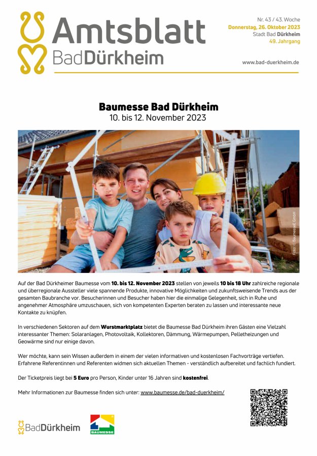 Bad Dürkheimer Woche Titelblatt 43/2023