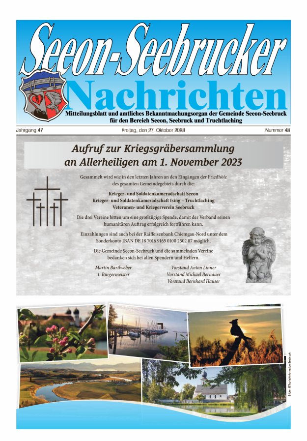 Seeon-Seebrucker Nachrichten Titelblatt 43/2023
