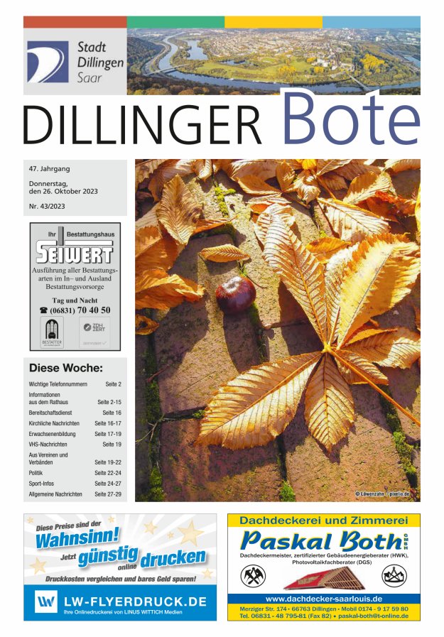 Dillinger Bote Titelblatt 43/2023
