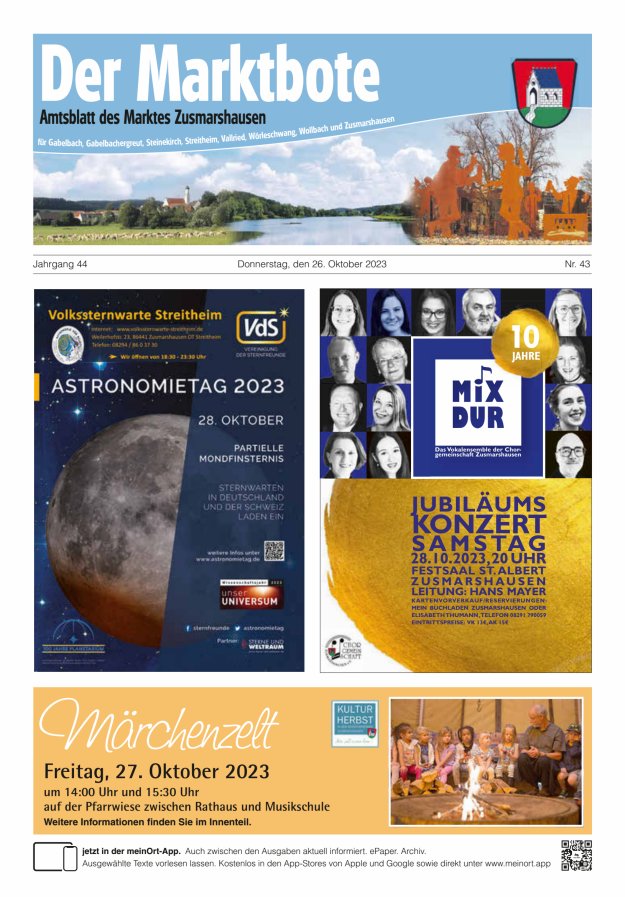 Zusmarshausen - Der Marktbote Titelblatt 43/2023