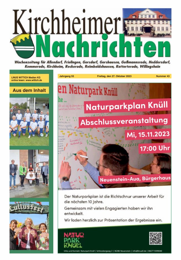 Kirchheimer Nachrichten Titelblatt 43/2023