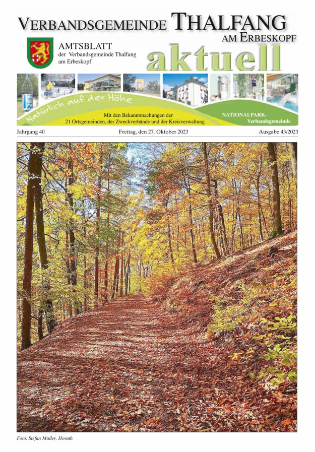 Thalfang aktuell - Amtsblatt VG Thalfang Titelblatt 43/2023