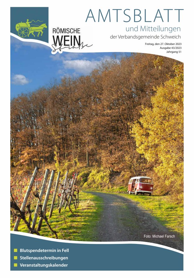 Amtsblatt VG Schweich Titelblatt 43/2023