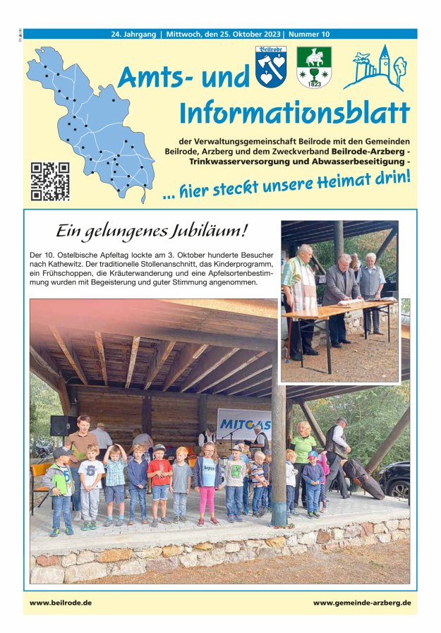 Amts- und Informationsblatt der Verwaltungsgemeinschaft Beilrode Titelblatt 10/2023