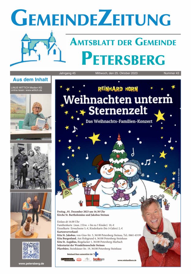 Amtsblatt Blickpunkt Petersberg Titelblatt 43/2023