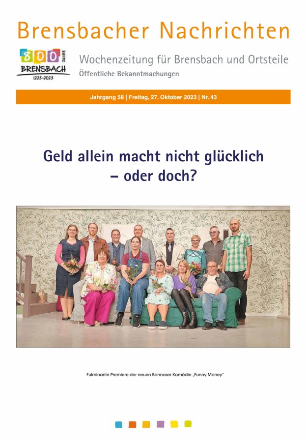 Brensbacher Nachrichten Titelblatt 43/2023