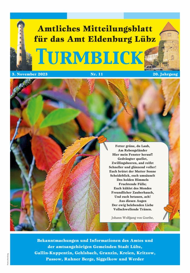 Turmblick Titelblatt 11/2023