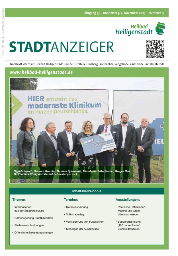 Heiligenstadt Anzeiger Titelblatt 15/2023