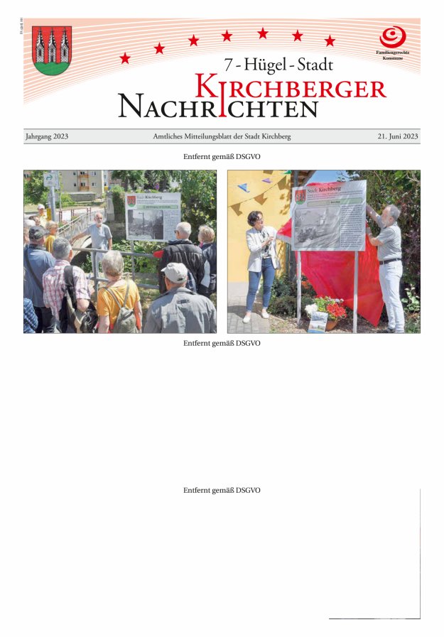 Kirchberger Nachrichten Titelblatt 06/2023