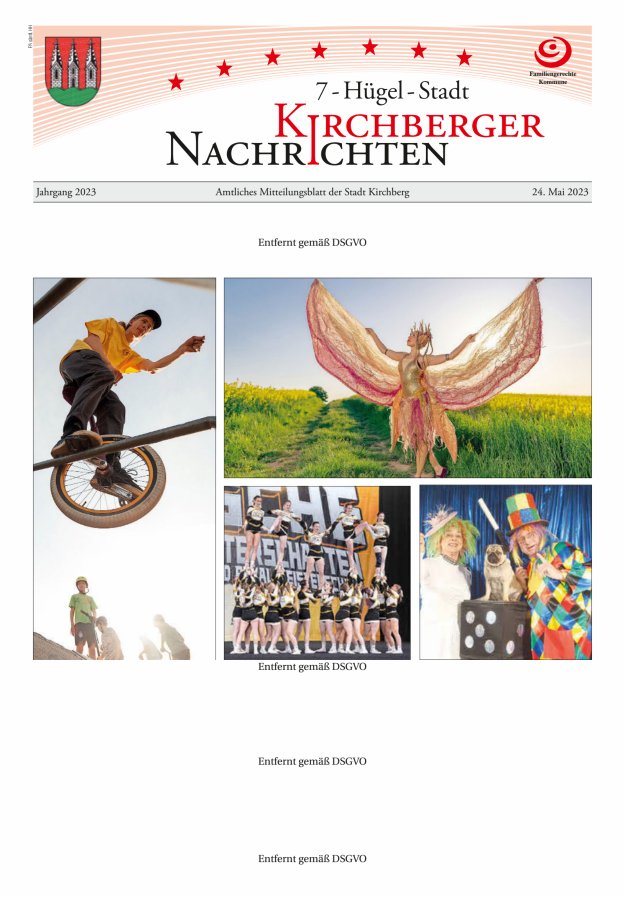Kirchberger Nachrichten Titelblatt 05/2023
