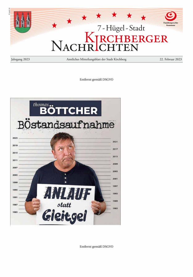 Kirchberger Nachrichten Titelblatt 02/2023