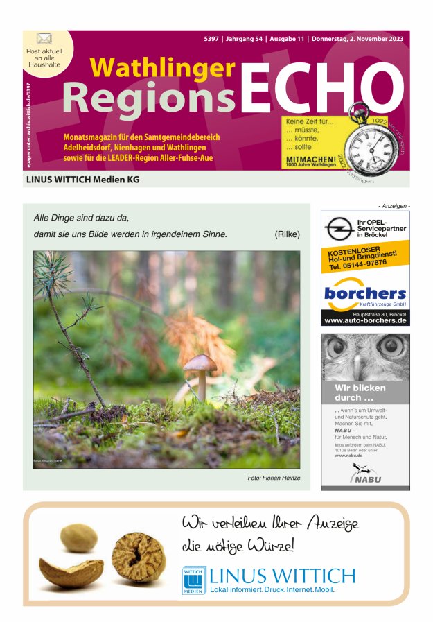 Wathlinger RegionsEcho Titelblatt 11/2023