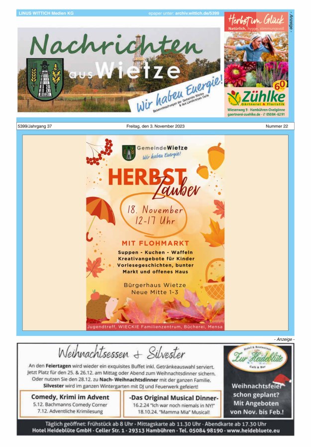 Nachrichten aus Wietze Titelblatt 22/2023