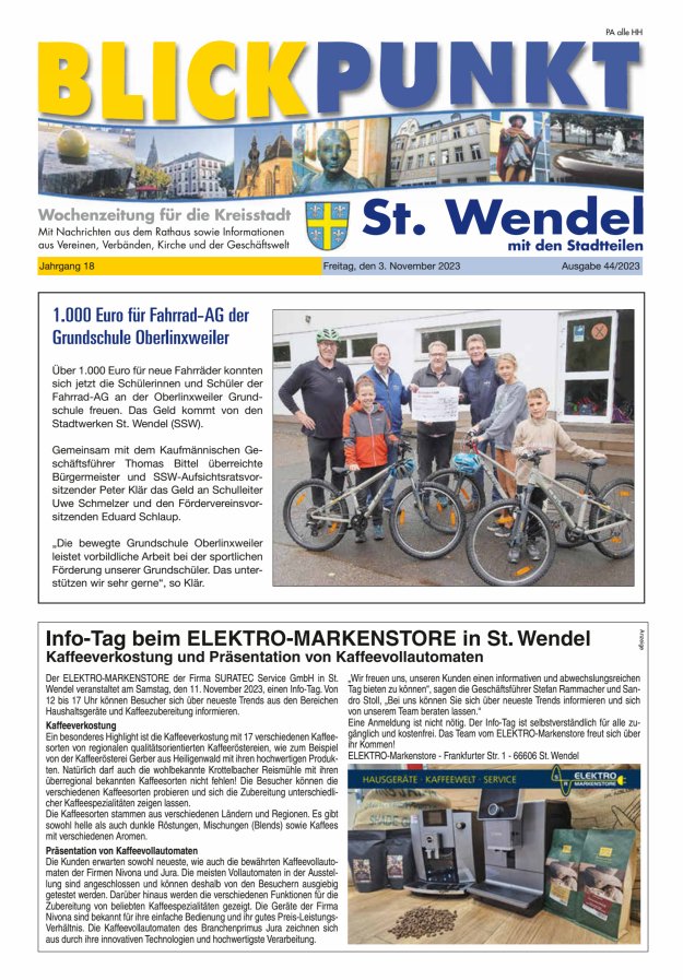 Blickpunkt St Wendel Titelblatt 44/2023