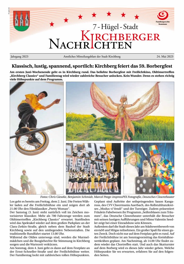 Kirchberger Nachrichten Titelblatt 05/2023